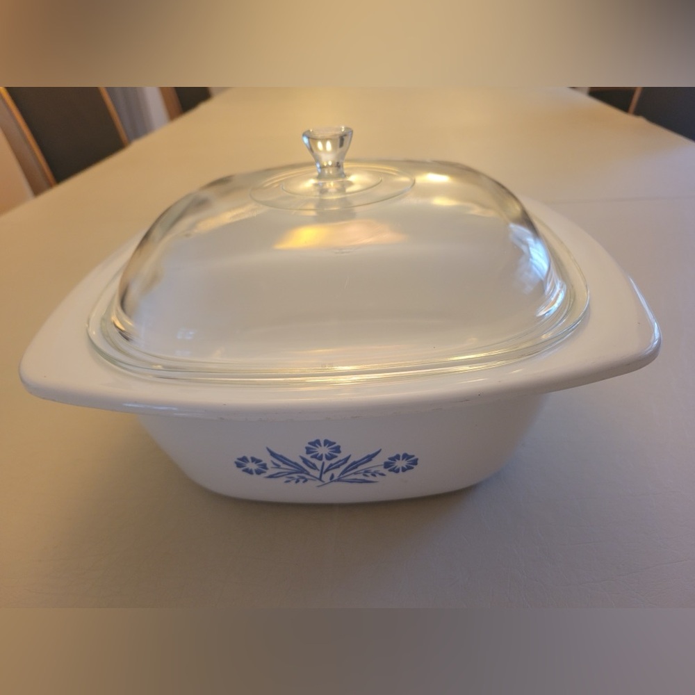 CorningWare Dutch Oven Dish Blue Cornflower Vintage Durable Pyroceram P 34 B 4qt